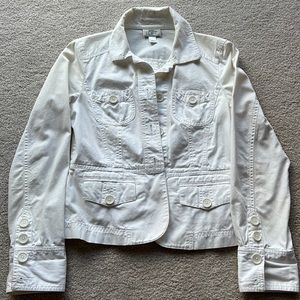 Ann Taylor Loft White Cotton Jacket Size 2